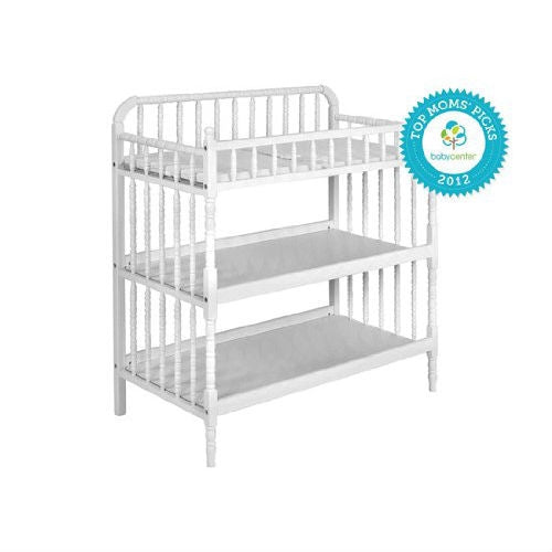 White Wood Changing Table with 1-inch Waterproof Changing Pad-2