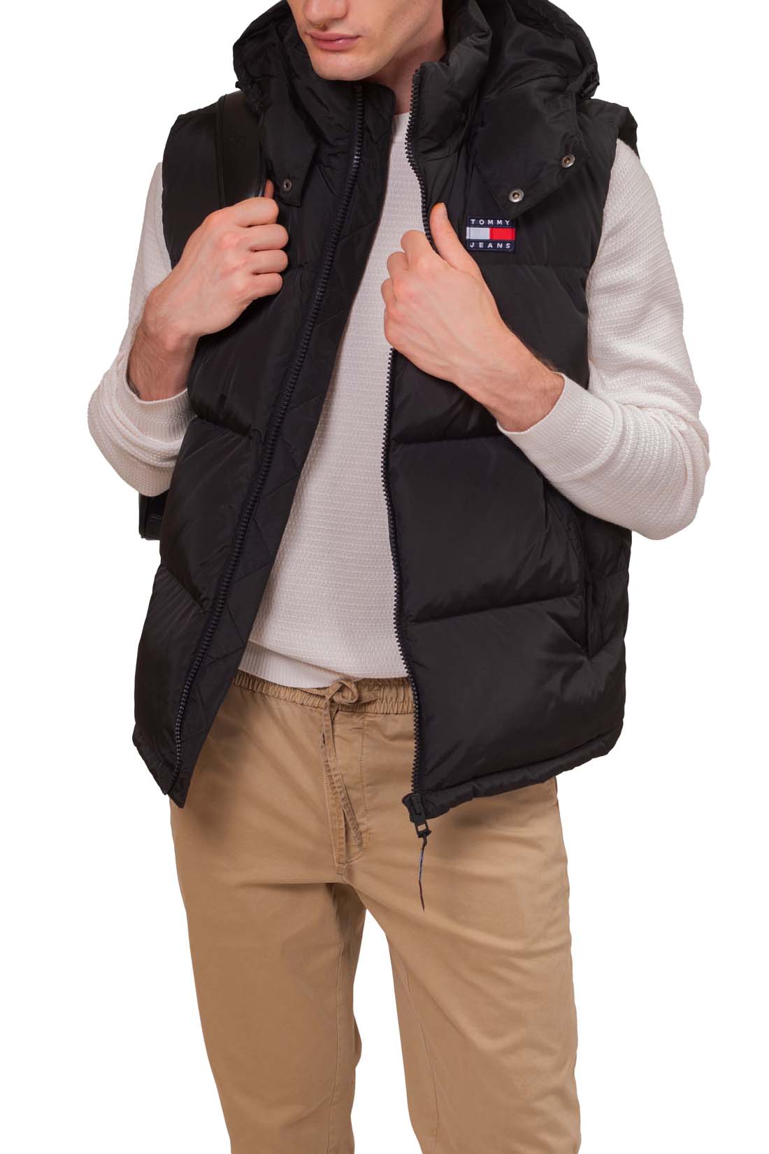 TOMMY JEANS - Men's sleeveless down jacket with removable hood-5