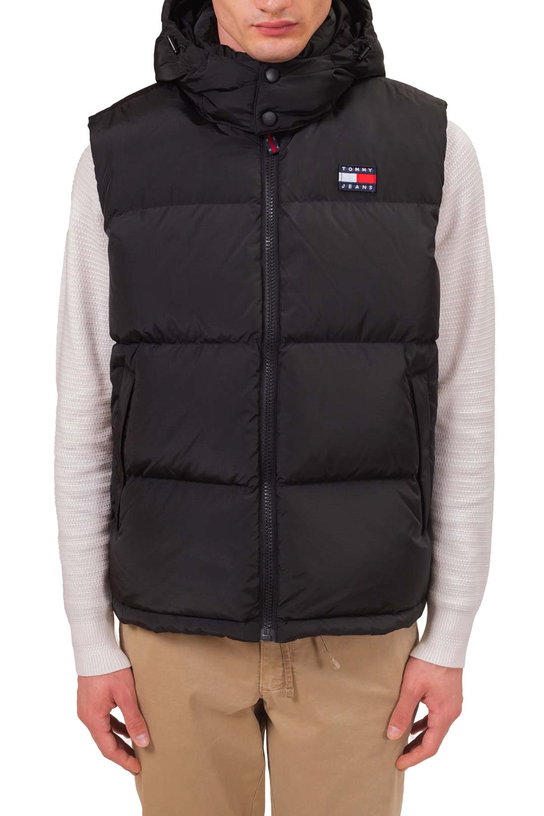 TOMMY JEANS - Men's sleeveless down jacket with removable hood-4