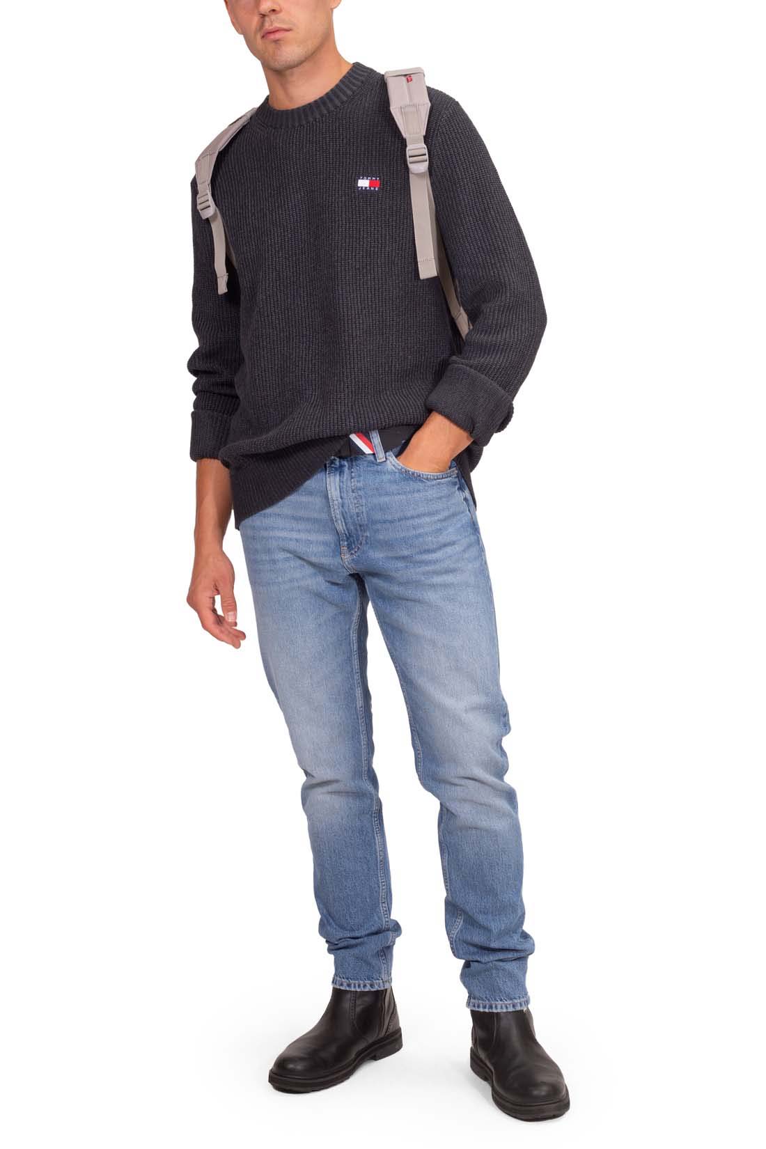 TOMMY JEANS - Men's relaxed long pullover with logo  - Size L-3