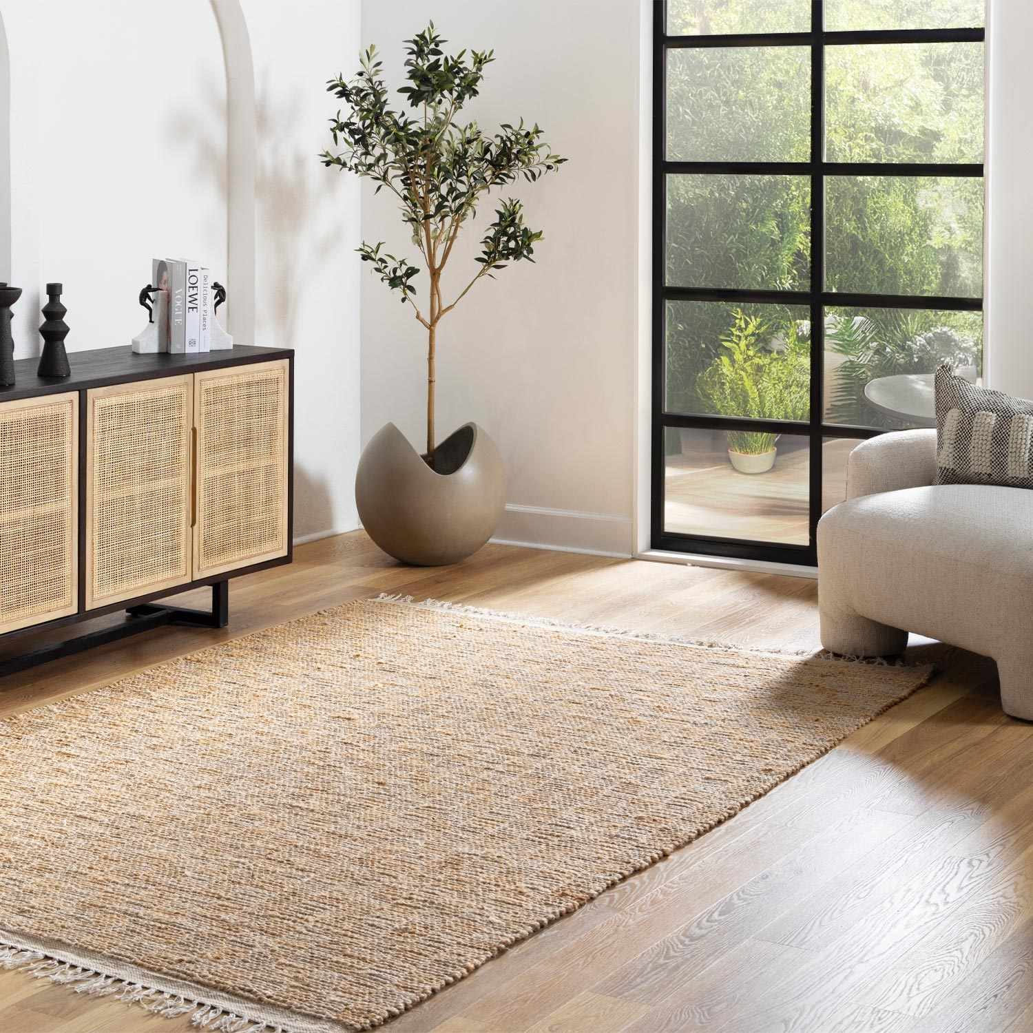Lonut Checkered Jute Area Rug - Promo-1