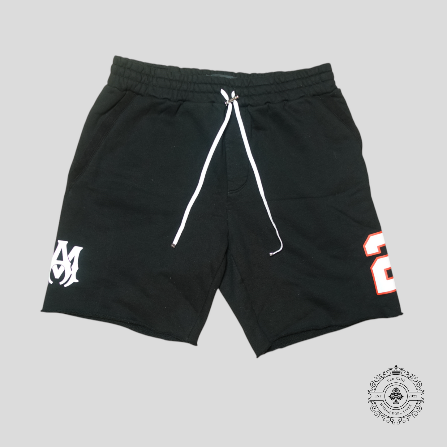 Amiri Oversized 22 Football Shorts in Black