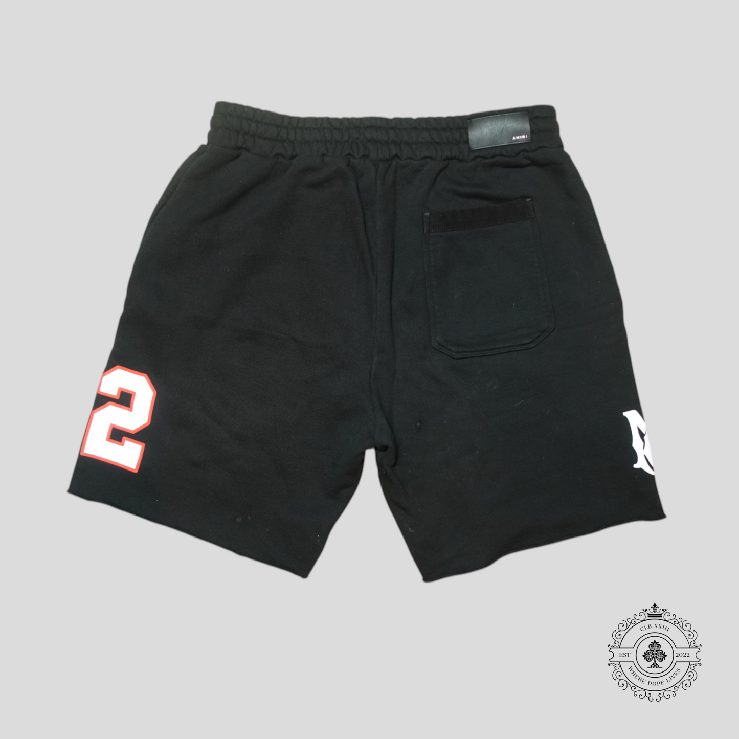 Amiri Oversized 22 Football Shorts in Black