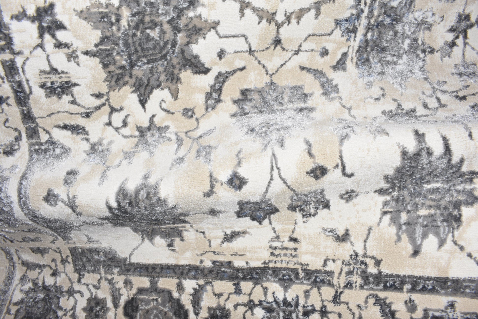 ROY's Home High&Low Area Rugs, Classic Pattern - Shiny Ivory,Grey,Beige Yarn-4