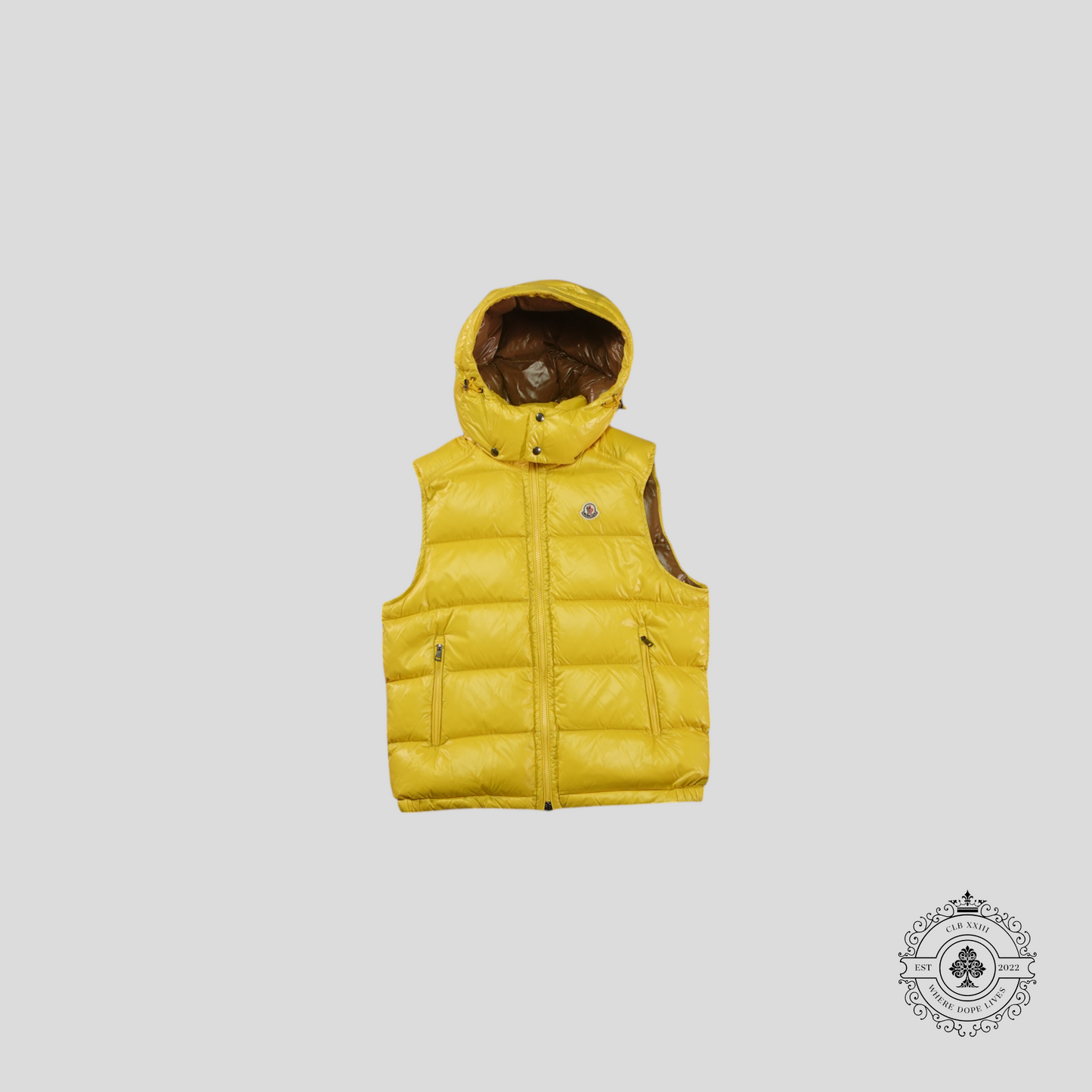 Moncler Hooded Bormes Gilet Vest in Yellow