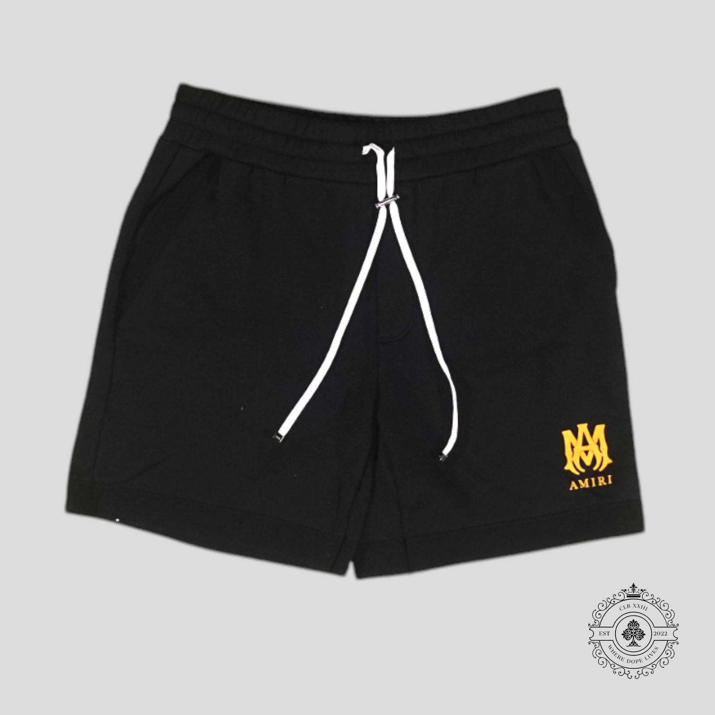 Amiri Monogram Sweatshorts in Black Gold
