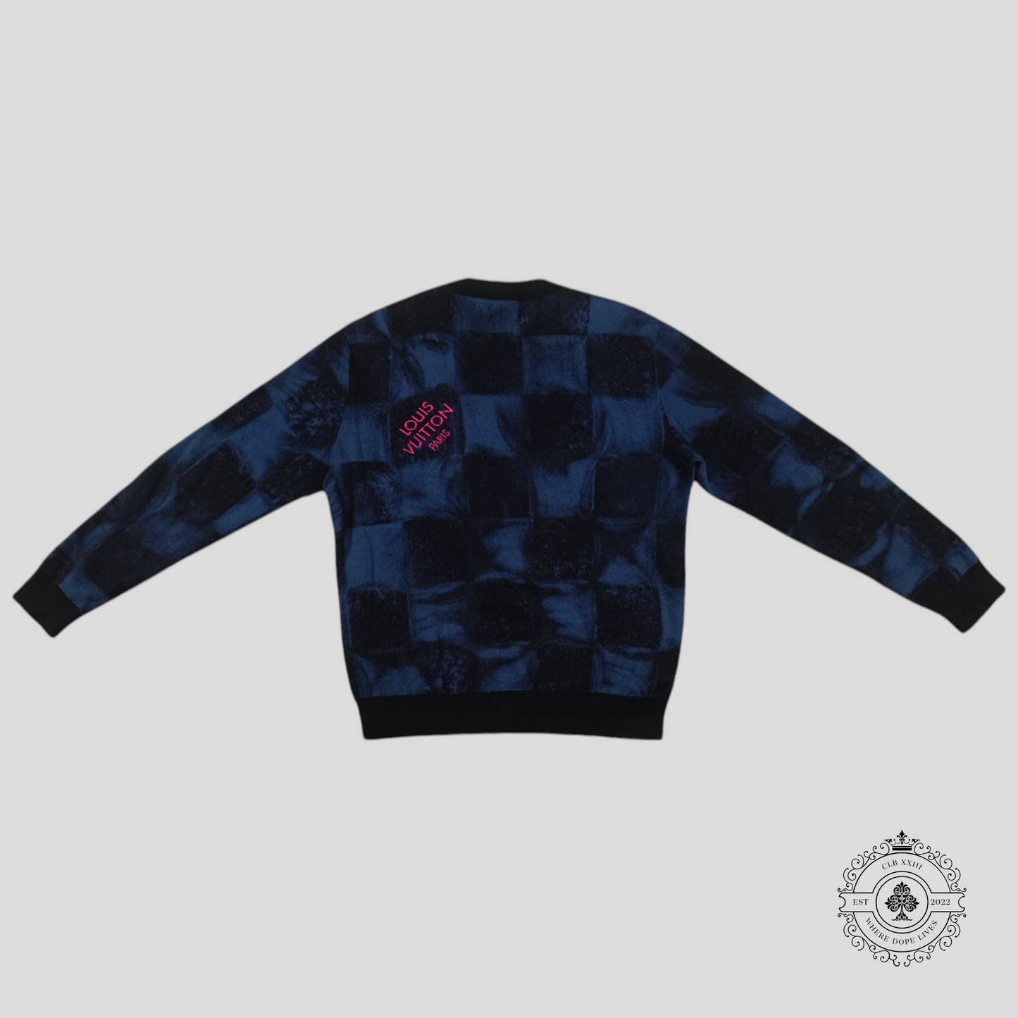 Louis Vuitton Damier Salt Sweater in Blue/Black