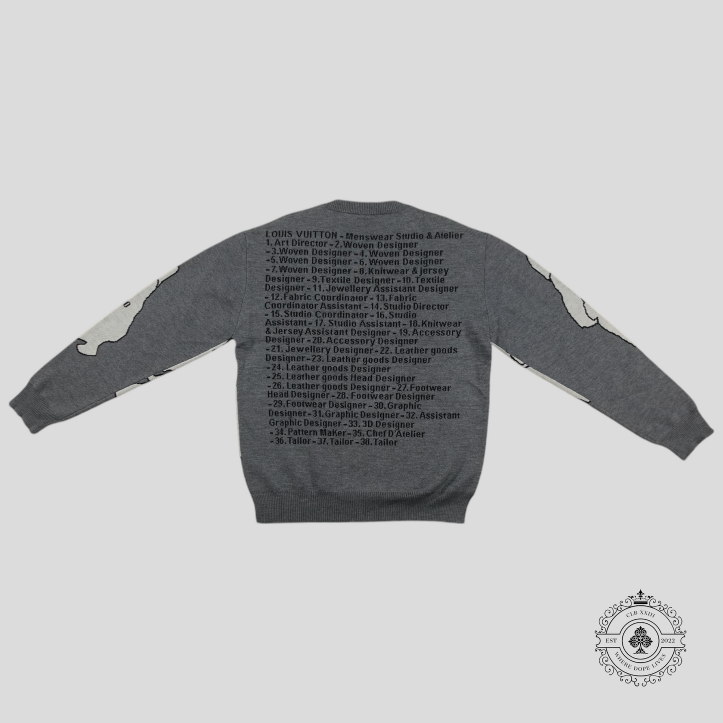 Louis Vuitton Menswear Studio & Atelier Jacquard Sweater in Grey