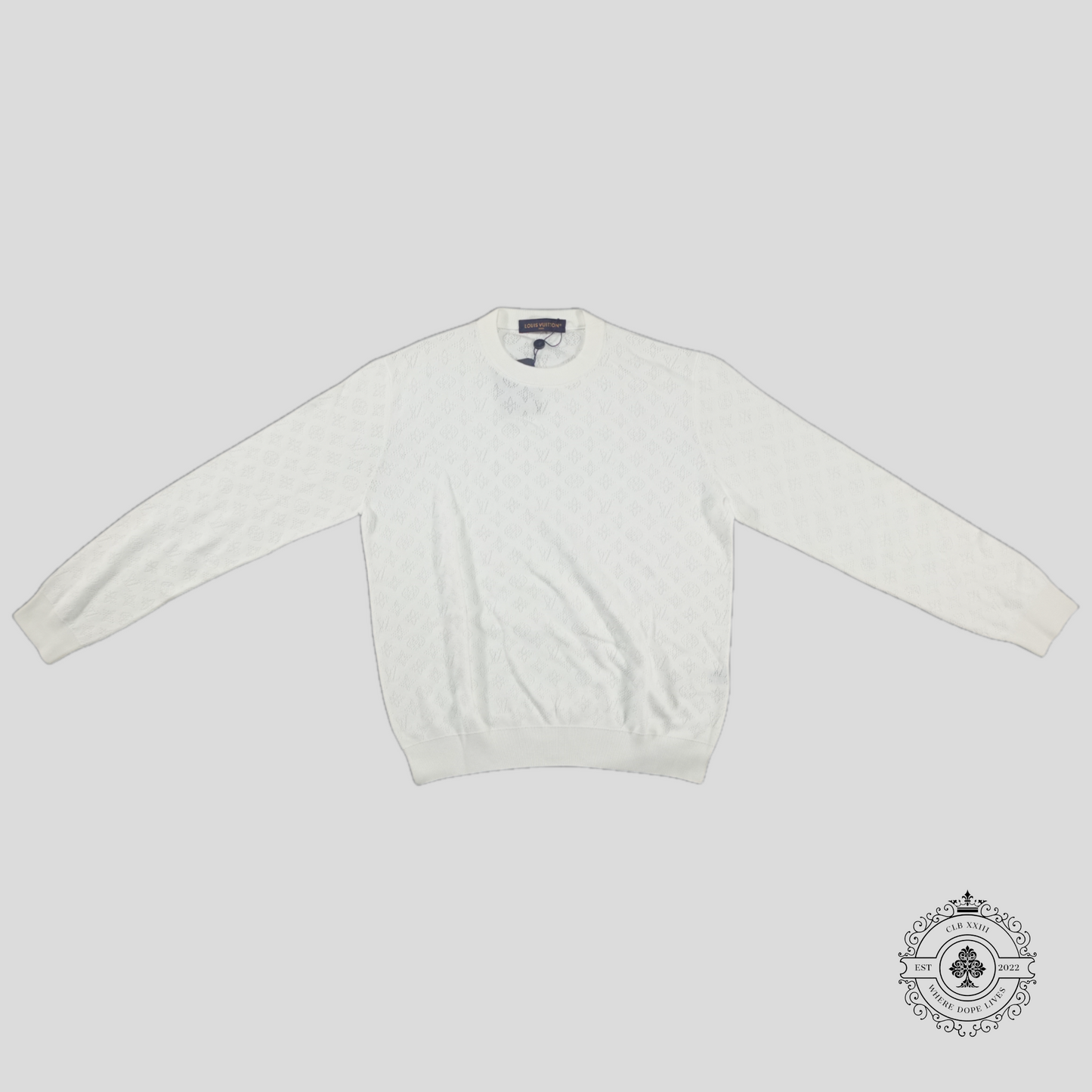 Louis Vuitton Monogram Pointelle Pullover in White