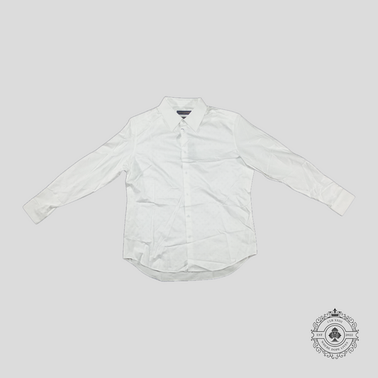 Louis Vuitton Monogram Long Sleeve Button Up in White