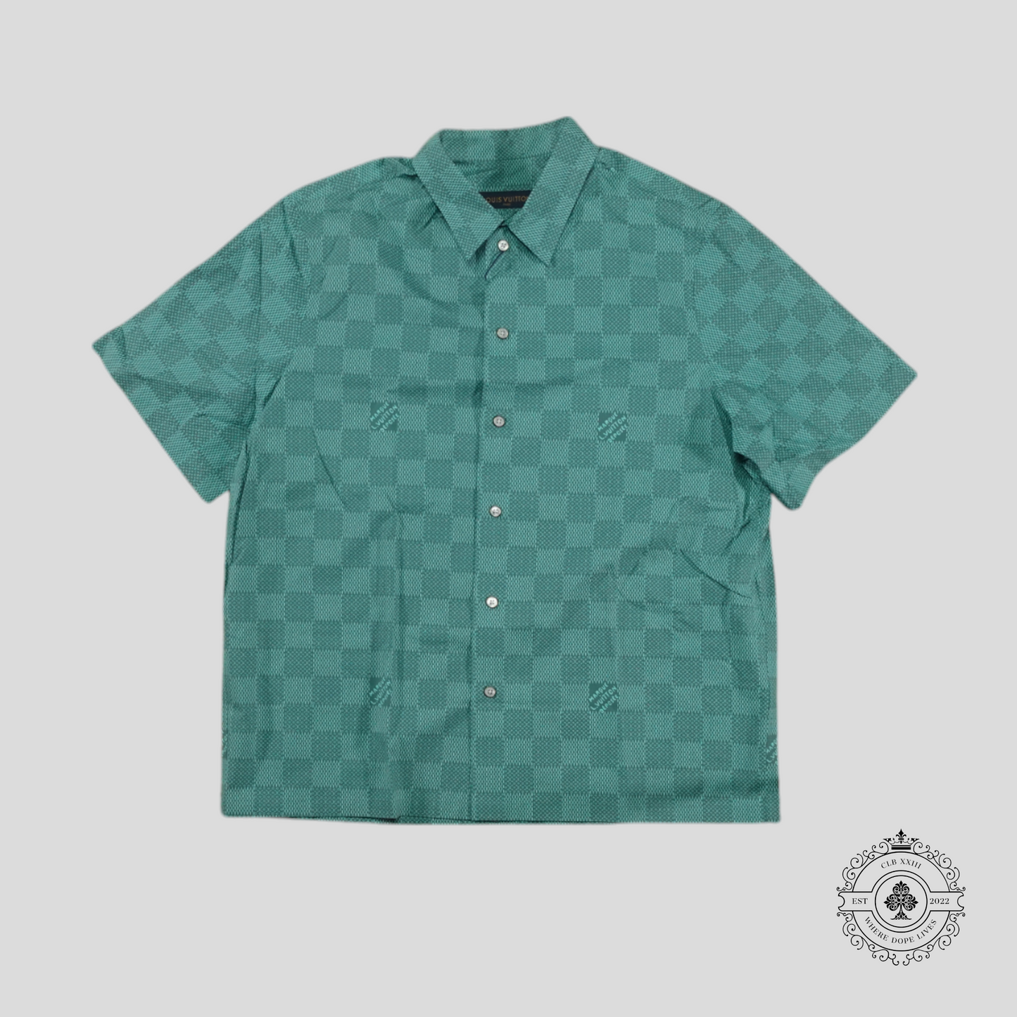 Louis Vuitton Damier Monogram Button Up Shirt in Green