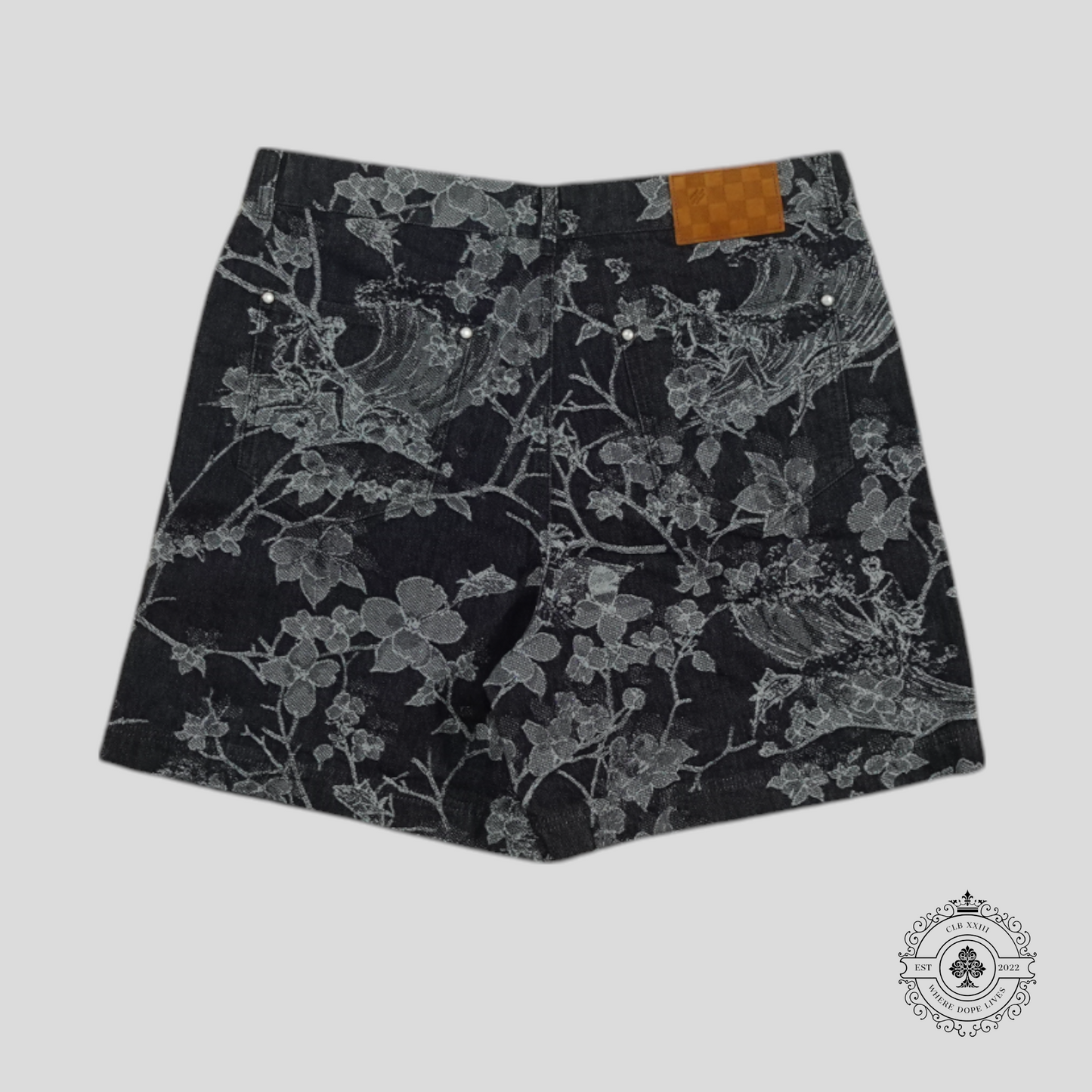 Louis Vuitton LV Waves Floral Jacquard Denim Shorts in Blue