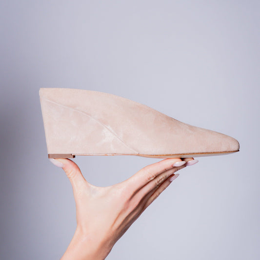 ÉTOILE WEDGE – Powder Suede Mule