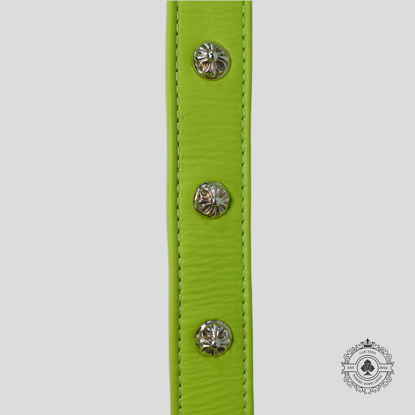 Chrome Hearts Leather Dog Collar in Green