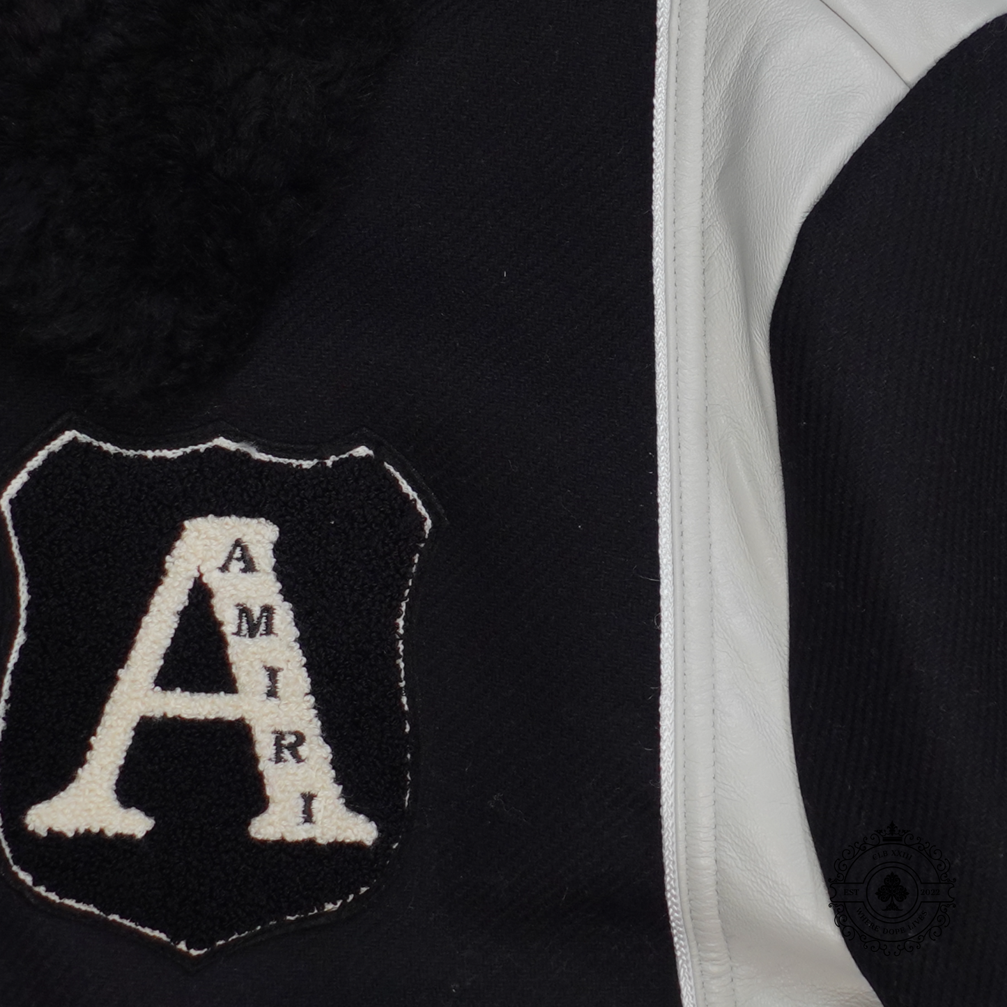 Amiri Always on Point Varsity Jacket in Black