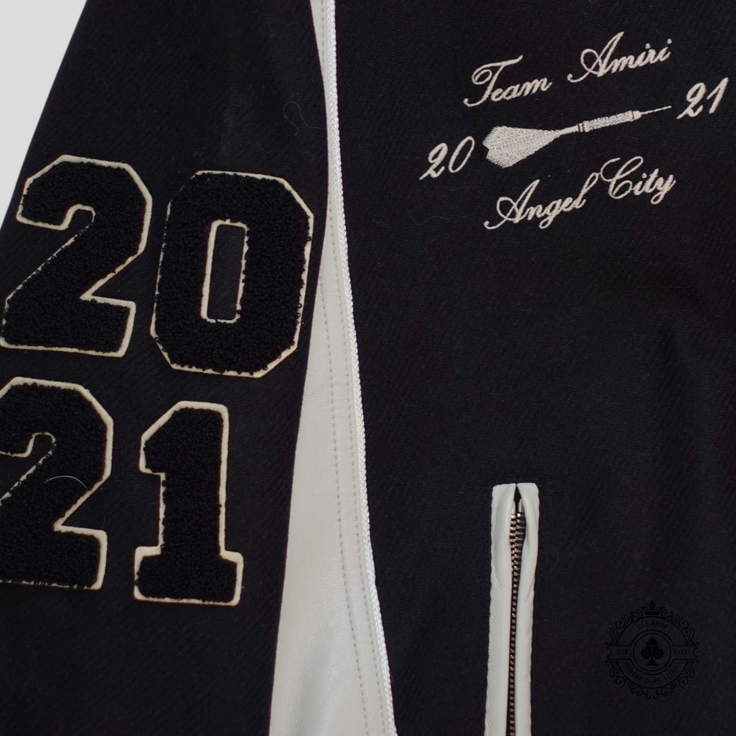 Amiri Always on Point Varsity Jacket in Black