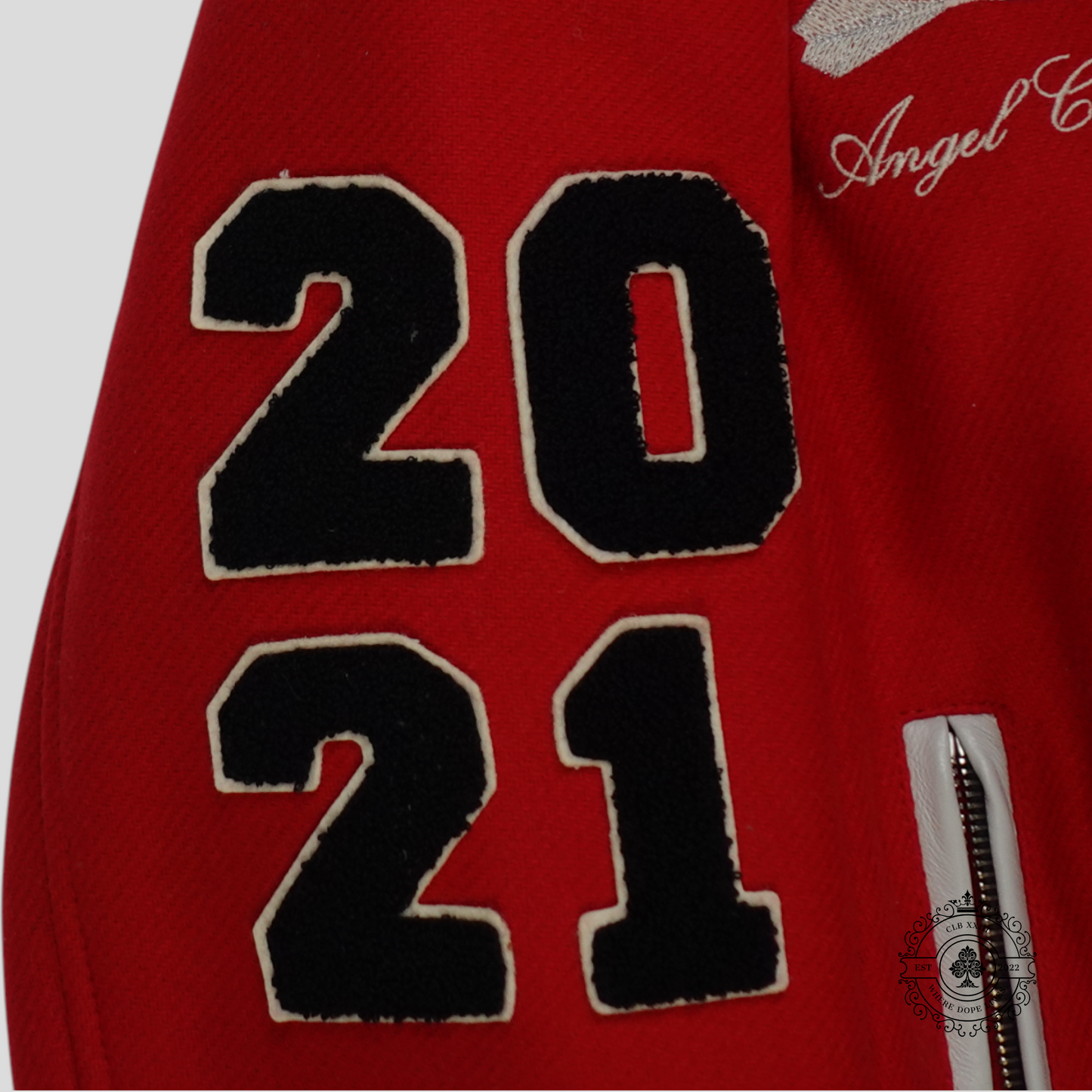 Amiri Always on Point Varsity Jacket in Red