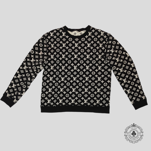 Louis Vuitton Monogram Jacquard Crewneck in Black