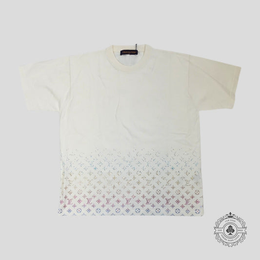 Louis Vuitton Rhinestone Monogram Degrade Tee in White