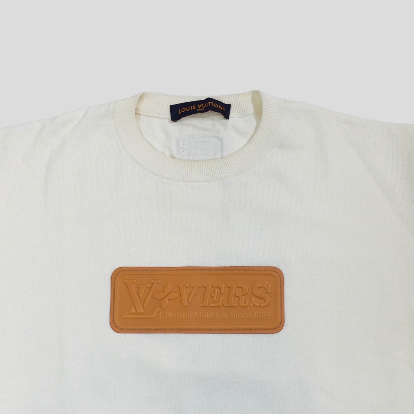 Louis Vuitton Lovers Leather Patch Tee in White