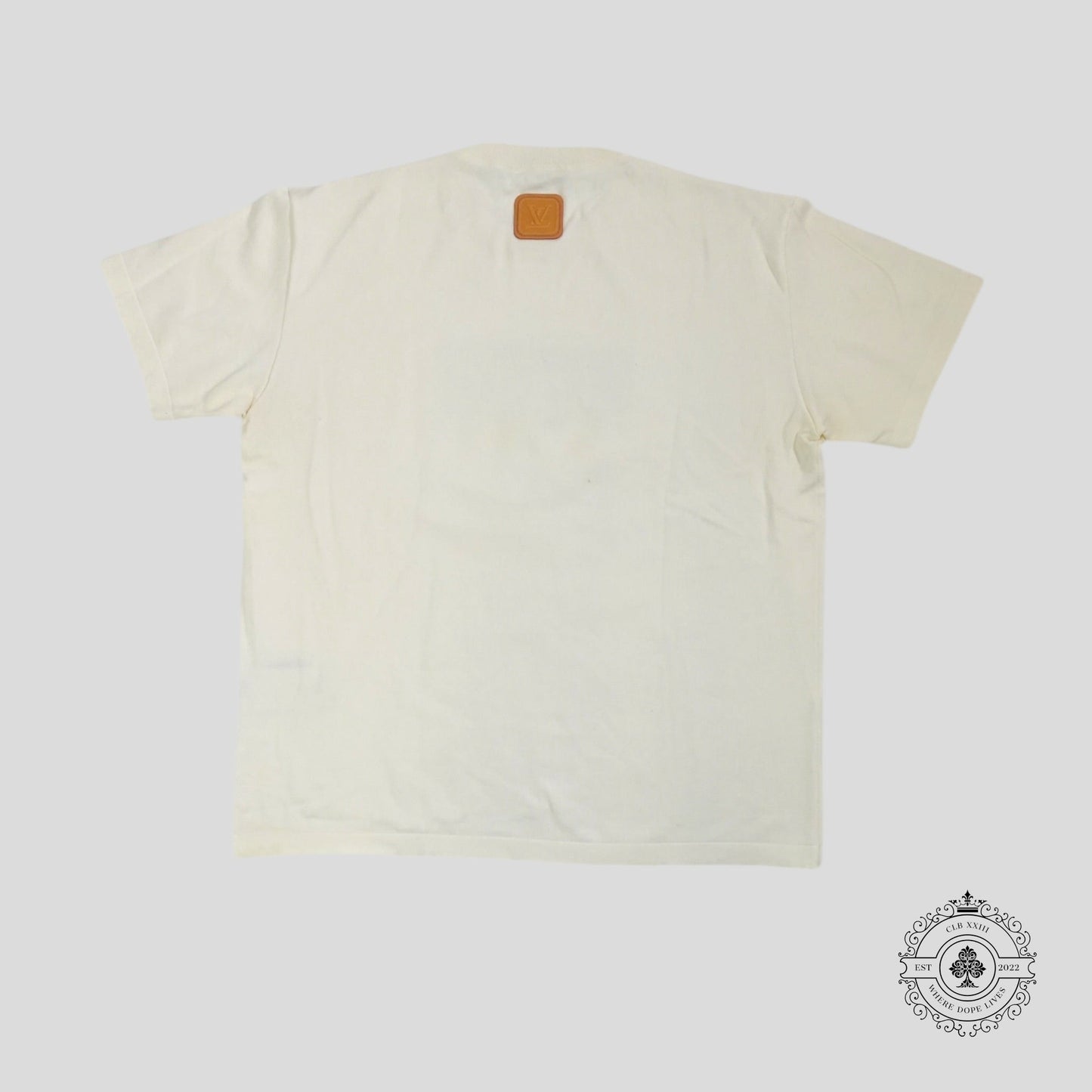 Louis Vuitton Lovers Leather Patch Tee in White