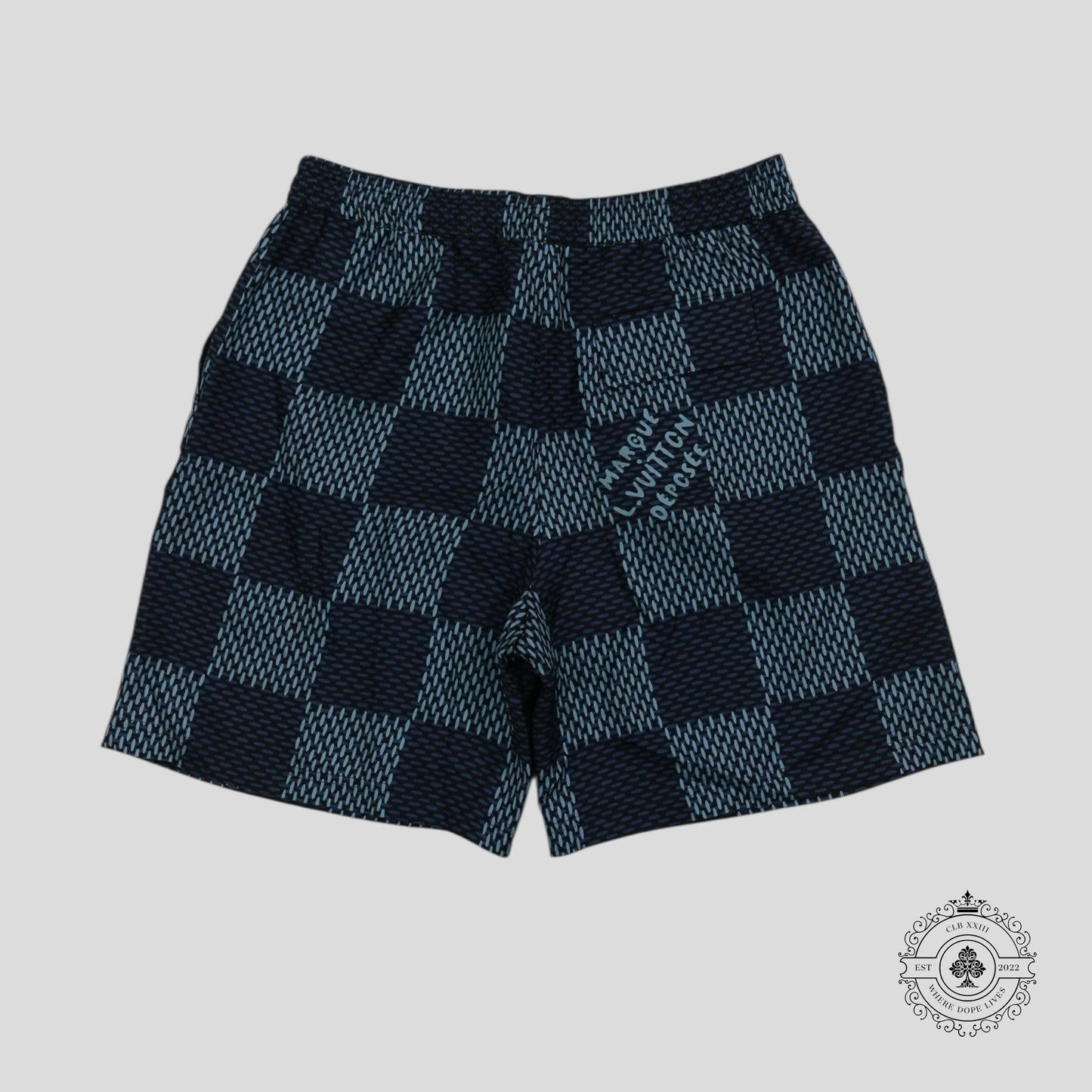 Louis Vuitton Damier Silk Shorts in Blue