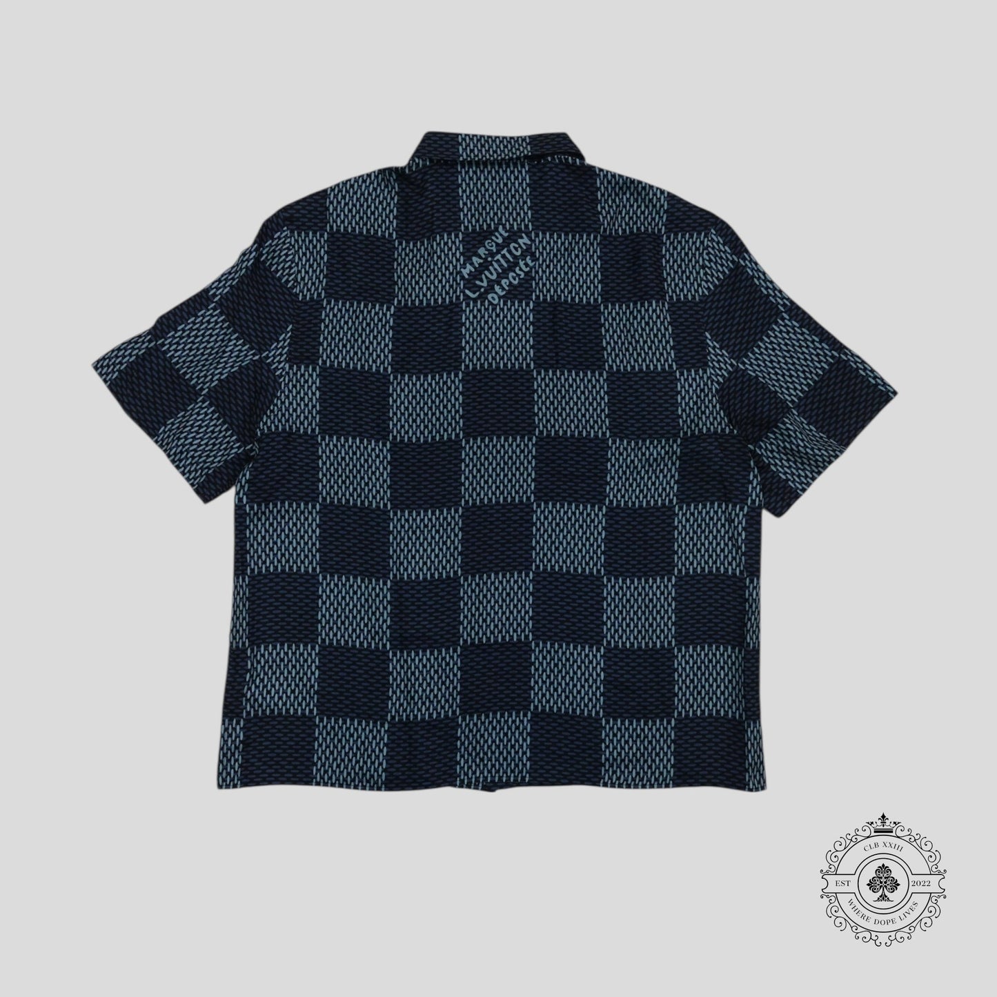 Louis Vuitton Damier Silk Shirt in Blue