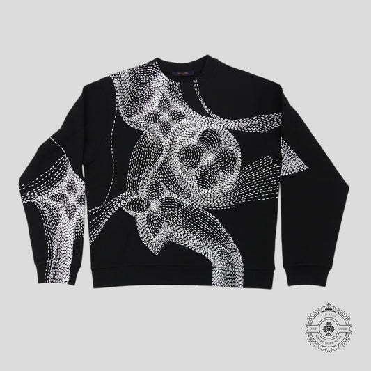 Louis Vuitton Flower Print Sweatshirt in Black