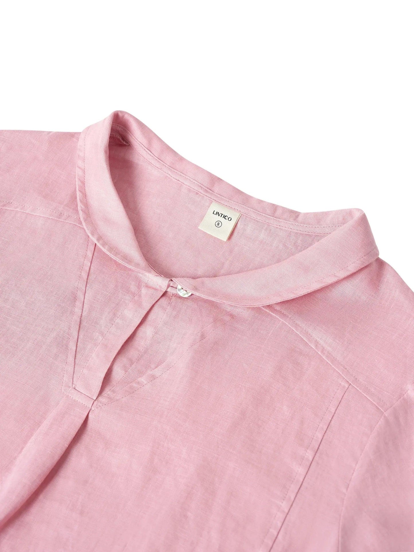100% Linen V-Neck Half Sleeve Top JADE