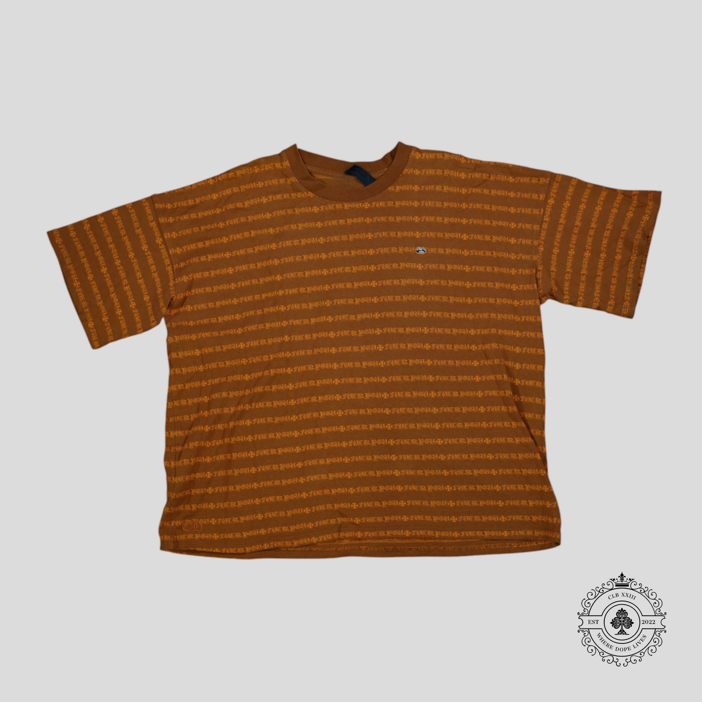 Chrome Hearts Matty Boy Fuck You Striped Tee in Orange