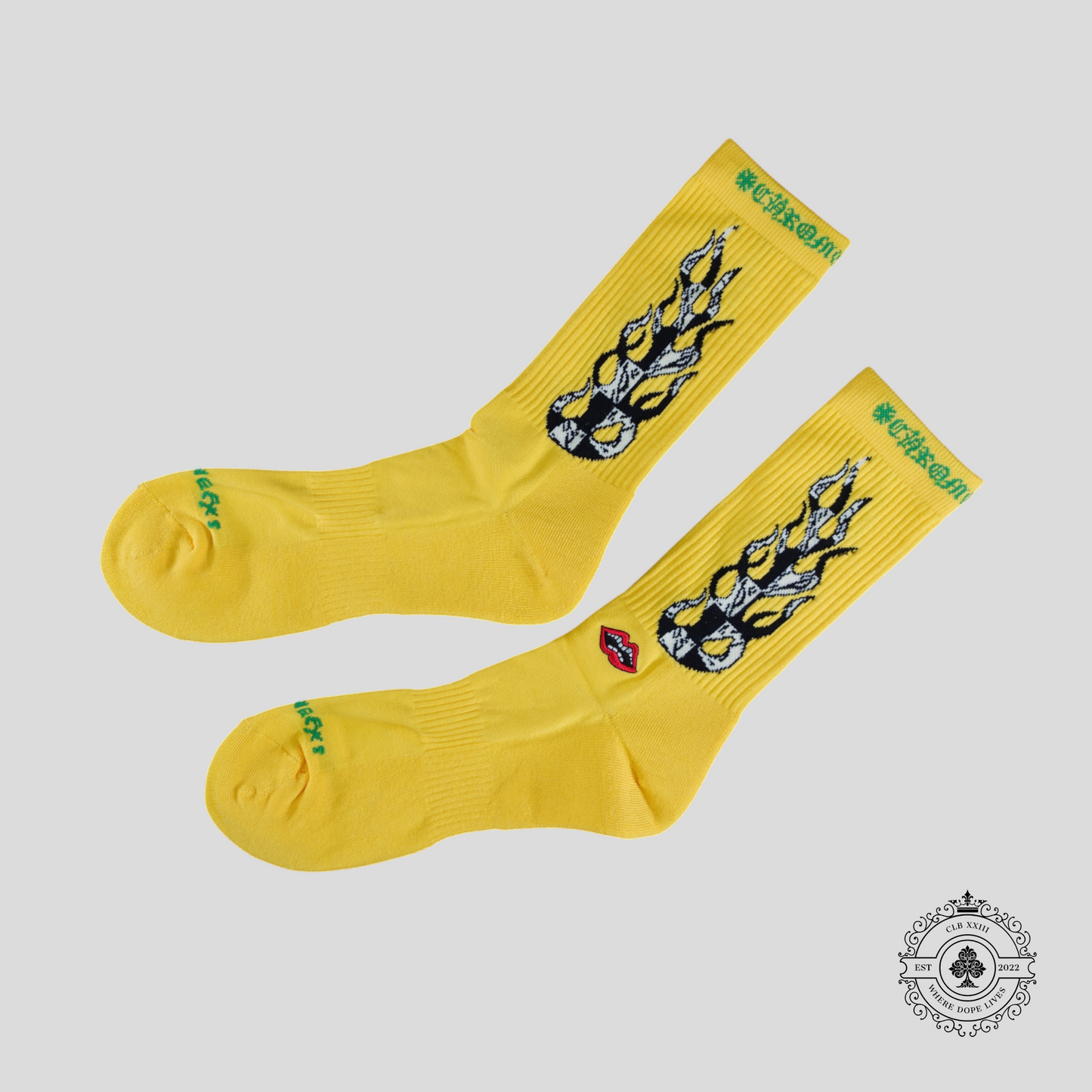 Chrome Hearts 99 Eyes Socks in Yellow