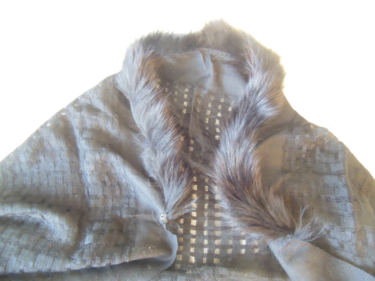 Pashmina from Oman. Furry Collar and Pom Pom Trim-Creamy Taupe-1