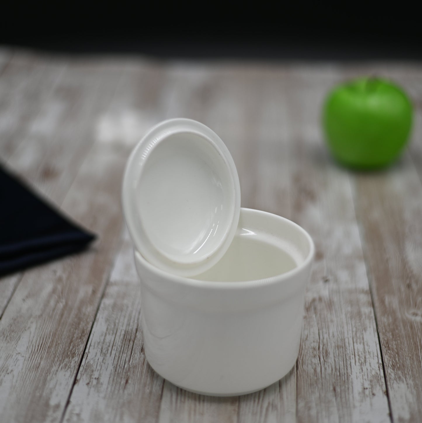 White 4" inch | 10 Cm 8 Fl Oz | 250 Ml Soup Cup With Lid-1