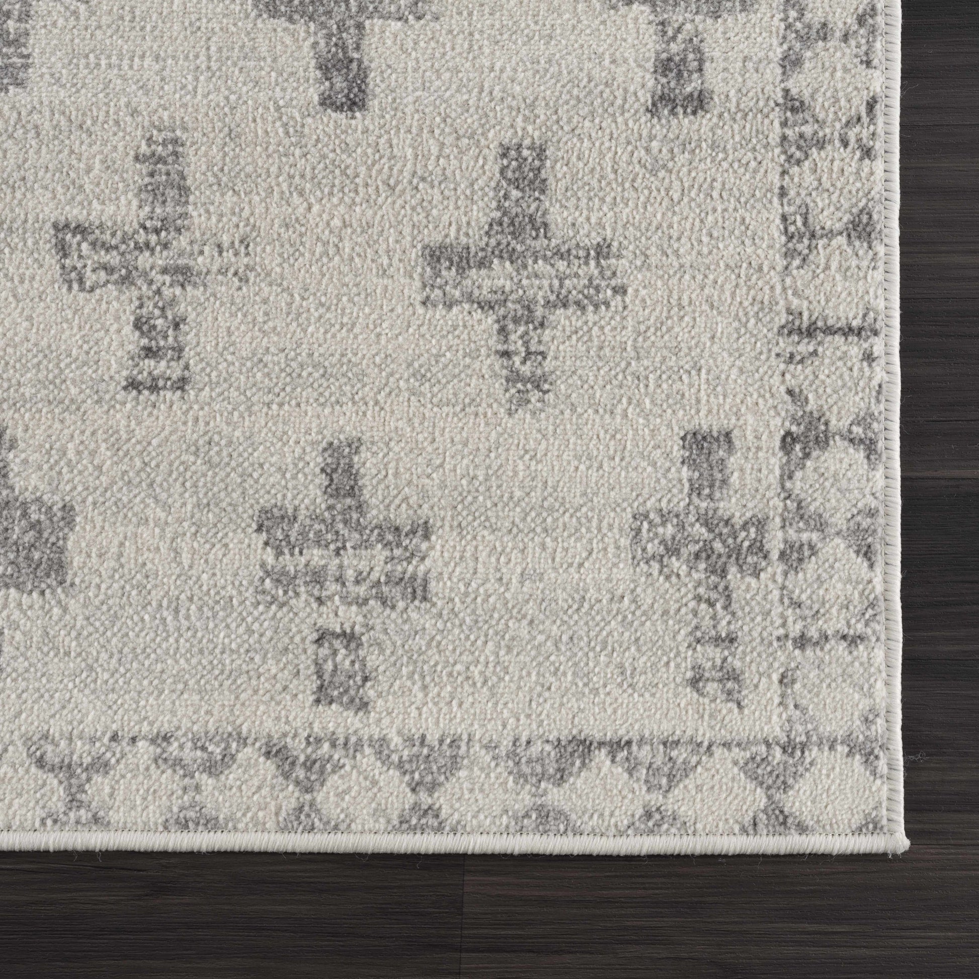 Tigris Swiss Cross Ivory&Gray Area Rug-2