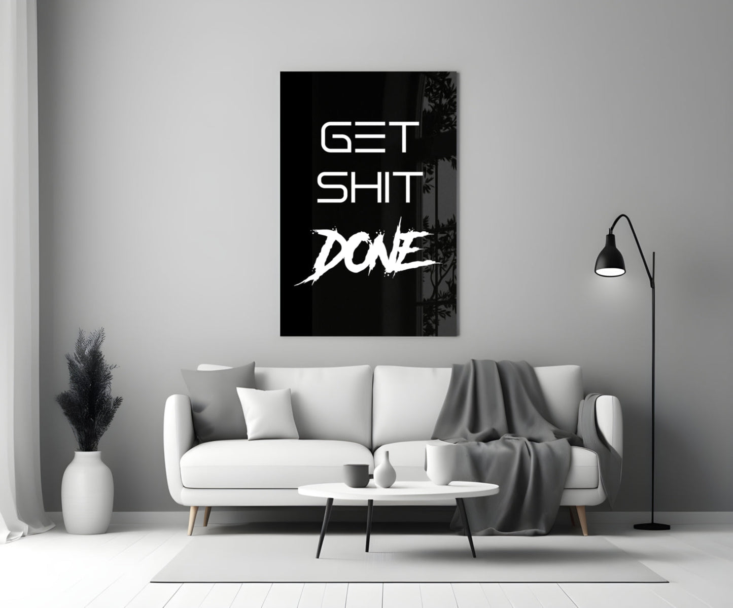 Get Shit Done Glass Wall Art  || Designer Collection