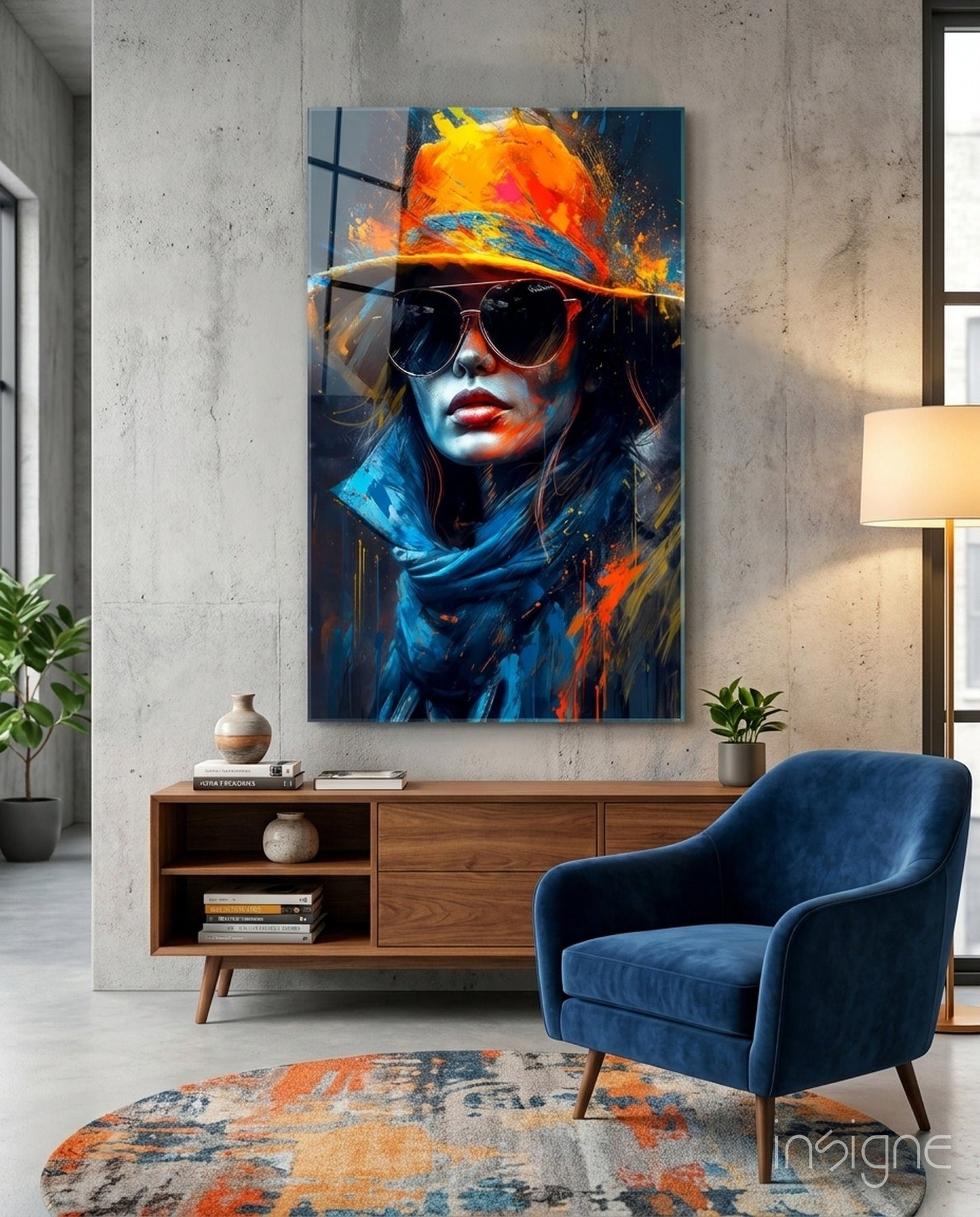 Hat Glass Wall Art|| Designer's Collection