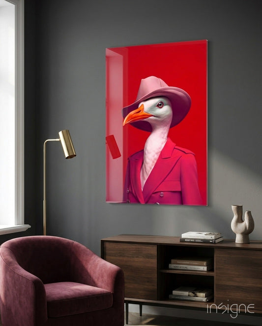Bird Vogue Glass Wall Art|| Designer's Collection