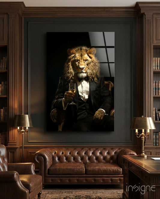 Gentleman Glass Wall Art|| Designer's Collection