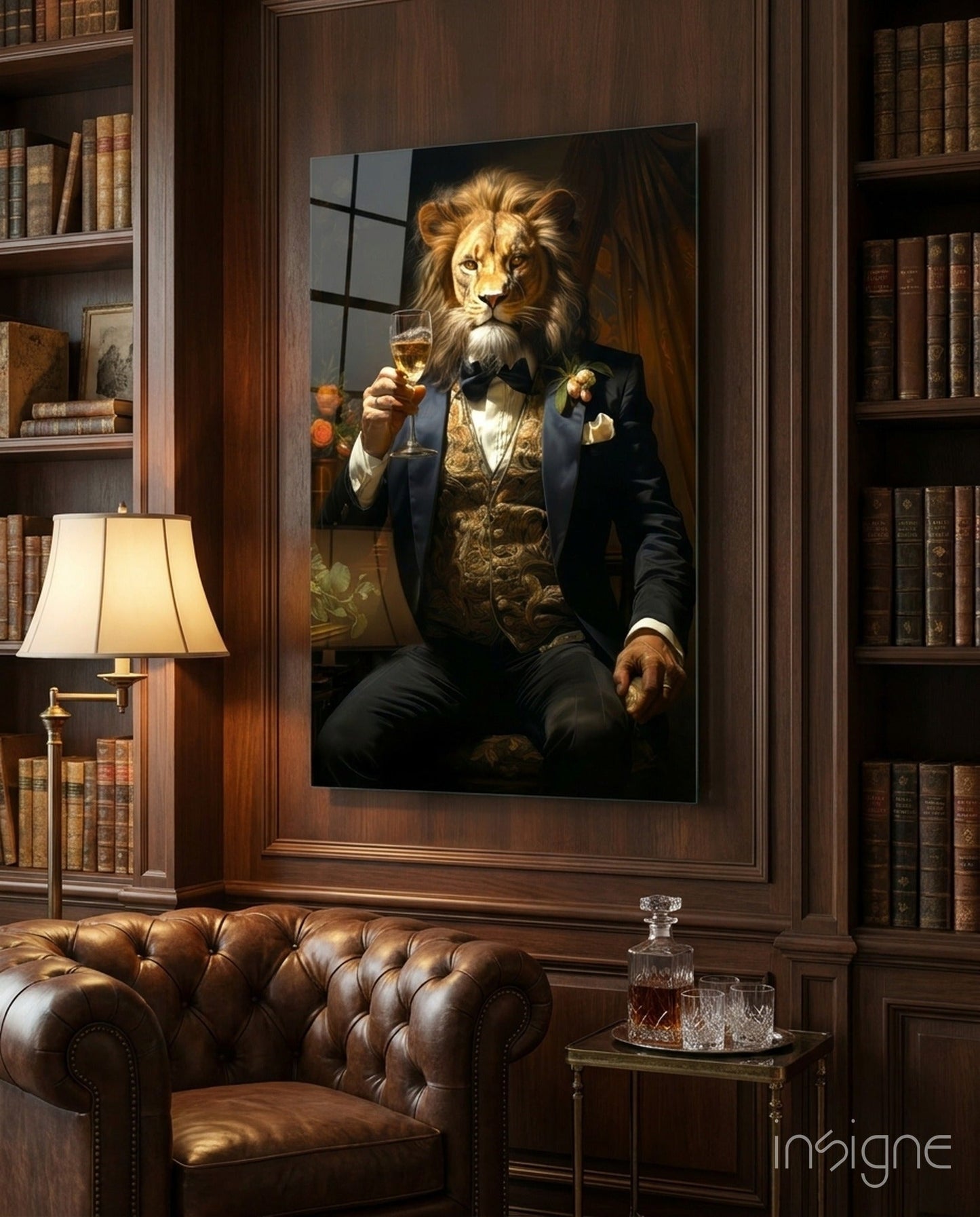 Gentleman Glass Wall Art|| Designer's Collection