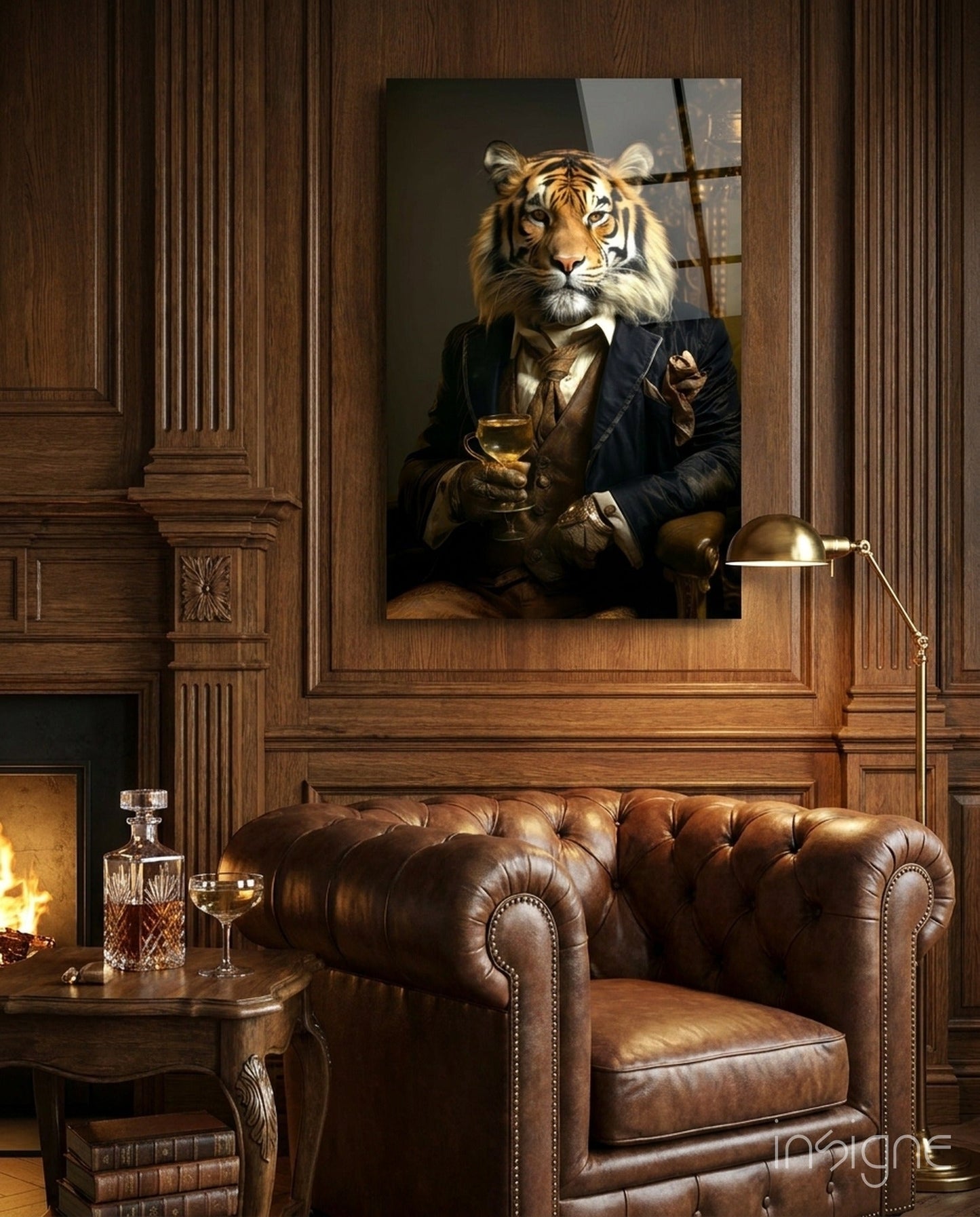 Gentleman Glass Wall Art|| Designer's Collection