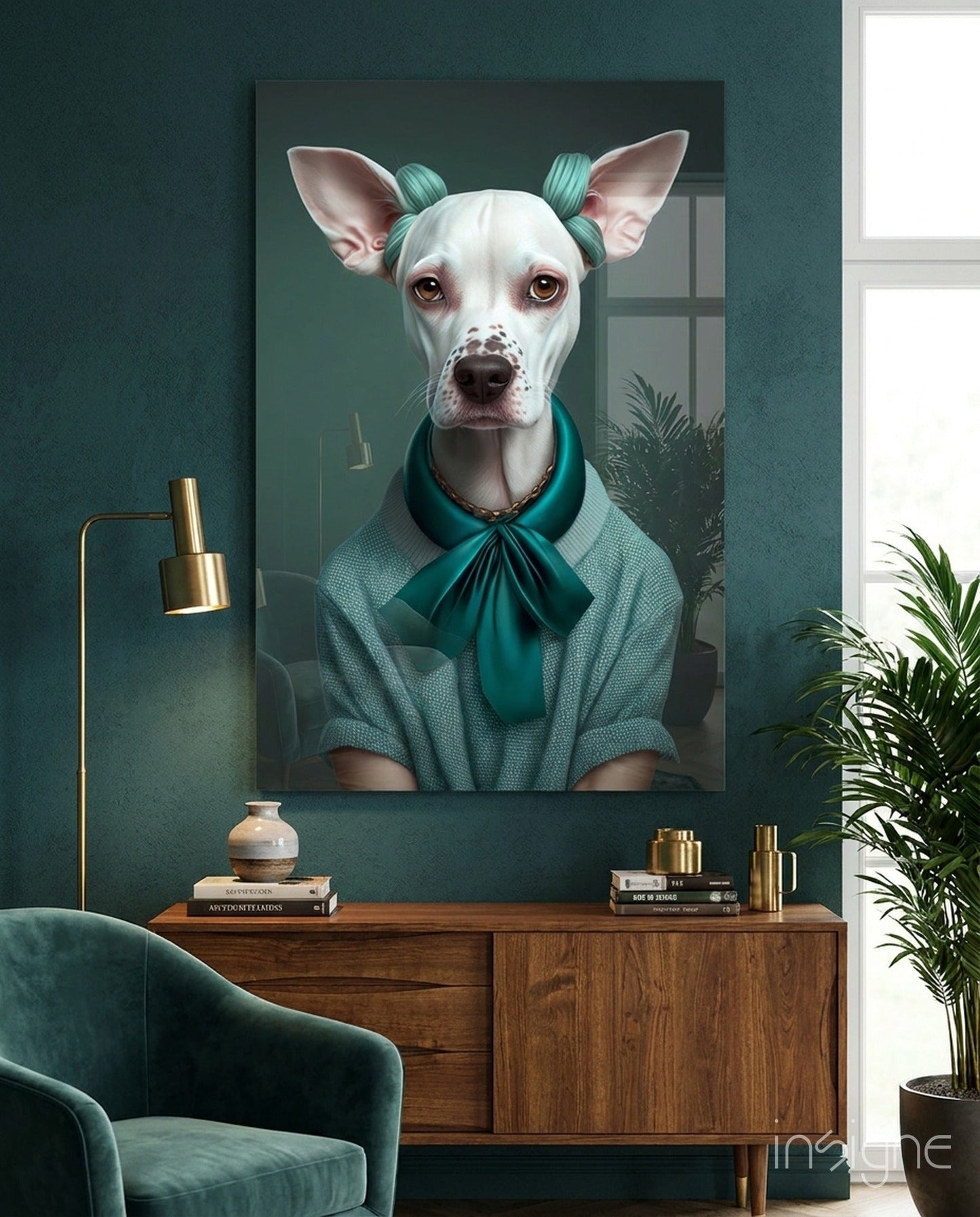 Dog Vogue Glass Wall Art|| Designer's Collection