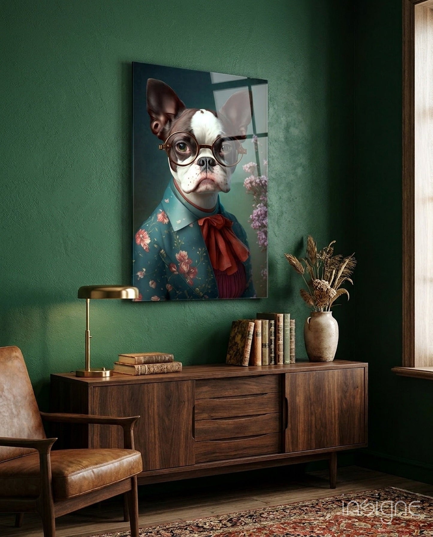 Dog Vogue Glass Wall Art|| Designer's Collection