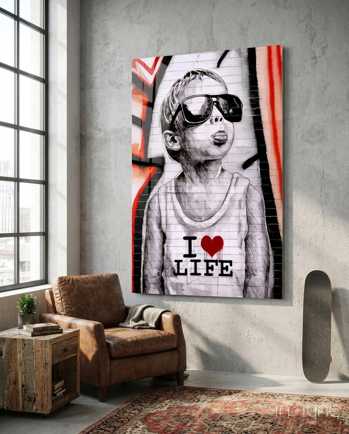 I Love Life Glass Wall Art || Designer Collection
