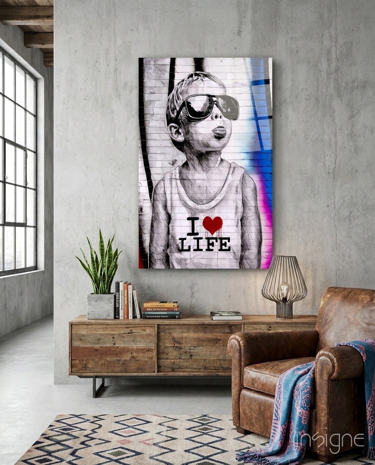 I Love Life Glass Wall Art || Designer Collection