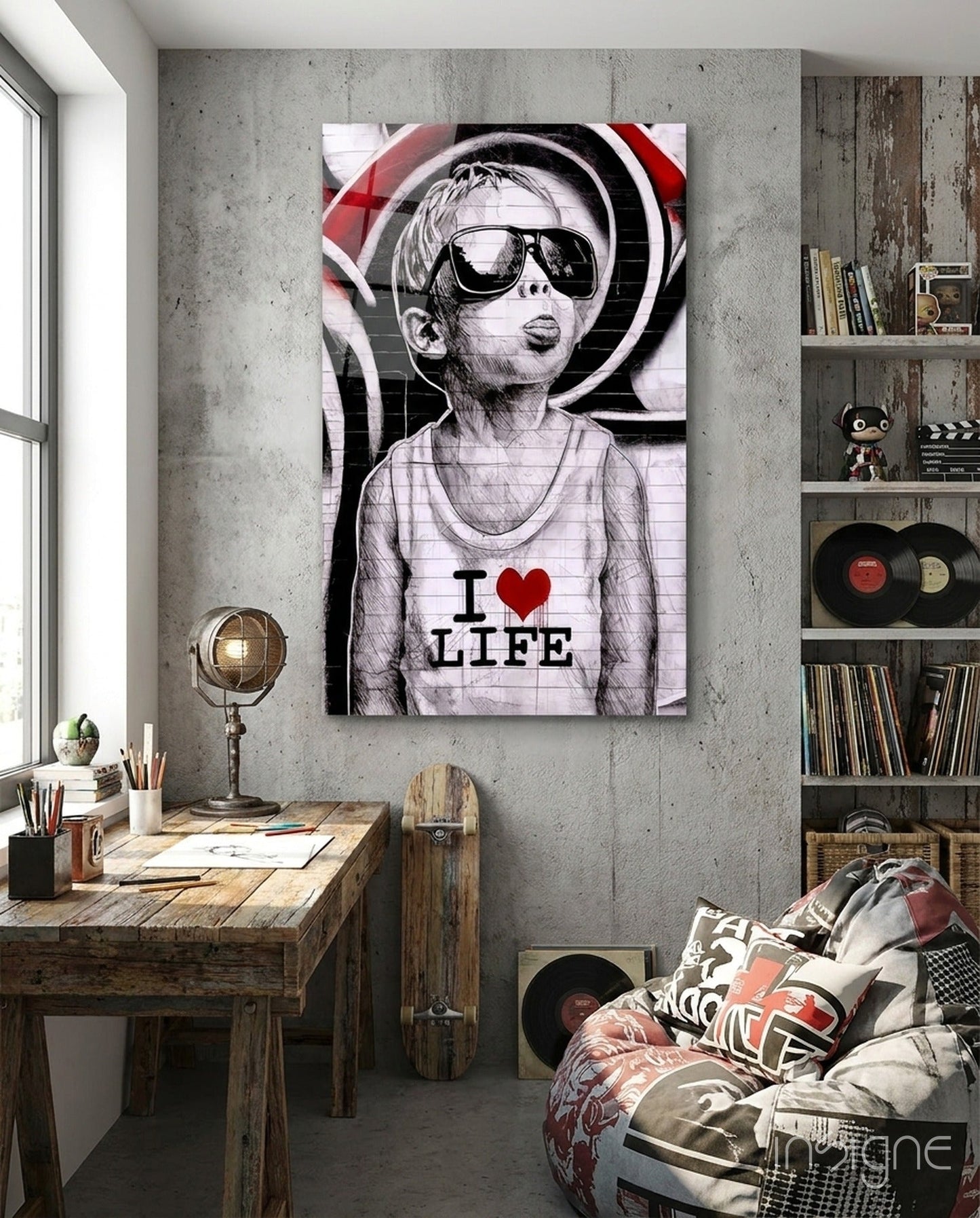 I Love Life Glass Wall Art || Designer Collection