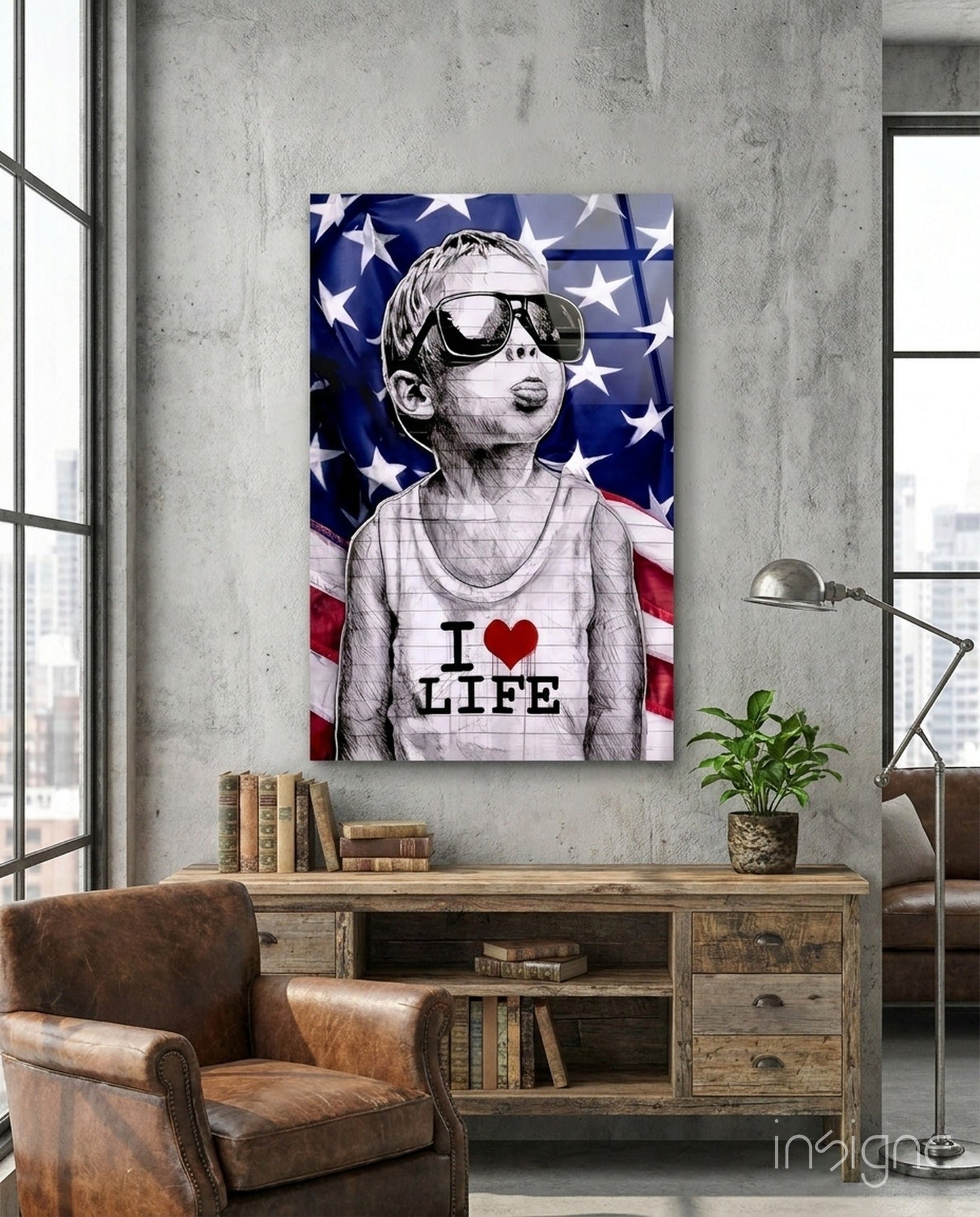 I Love Life Glass Wall Art || Designer Collection