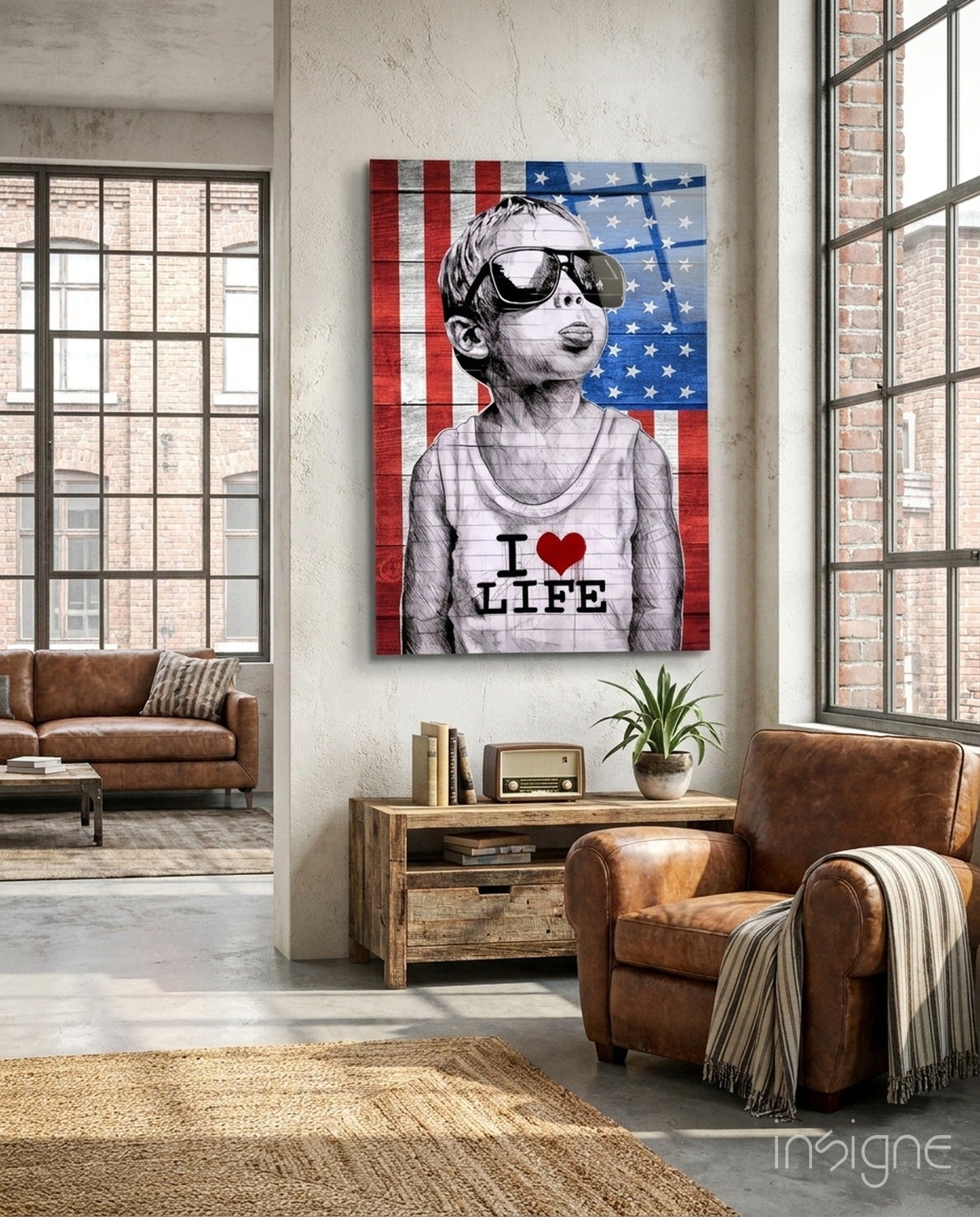 I Love Life Glass Wall Art || Designer Collection