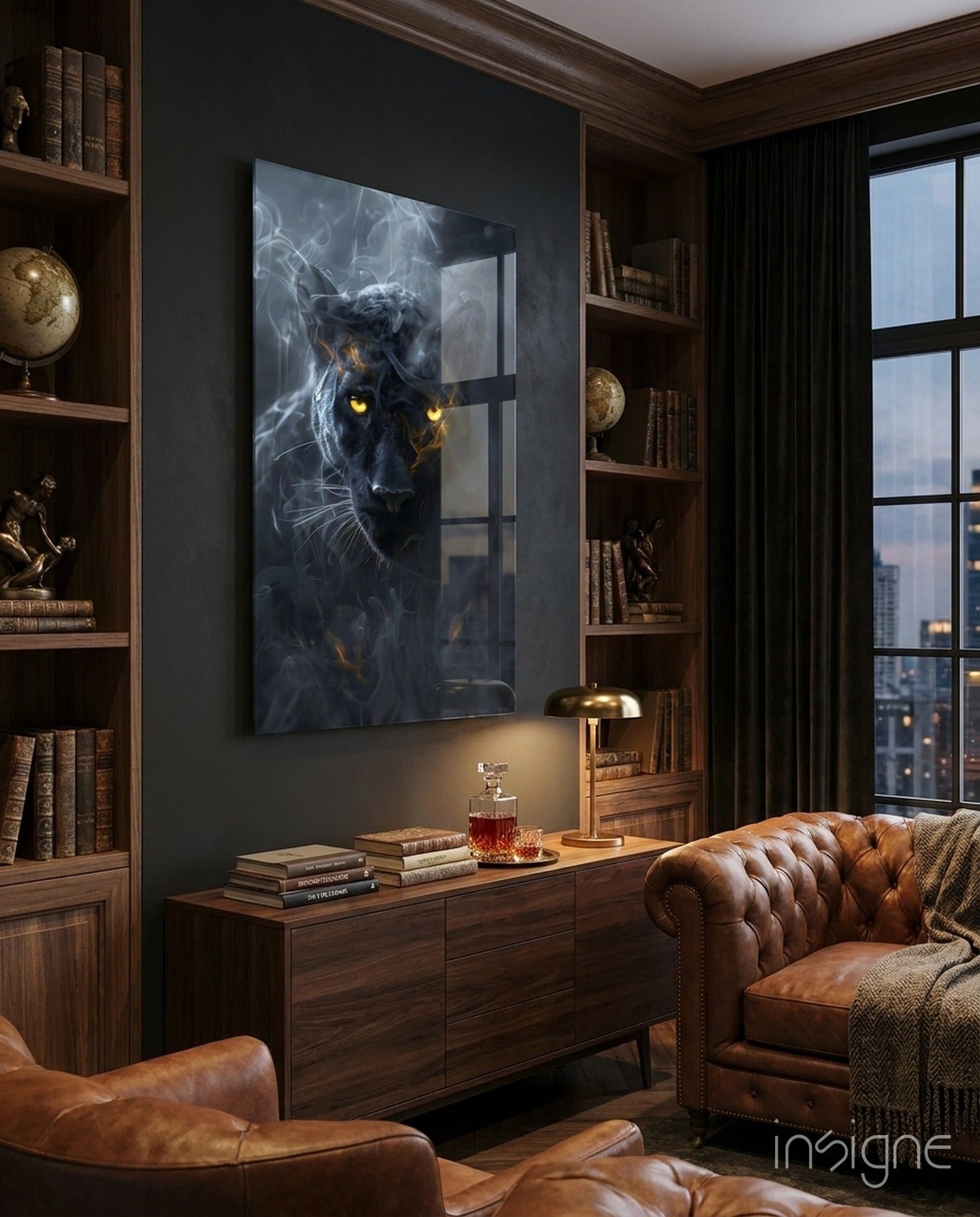 Black Panther Glass Wall Art || Designer Collection