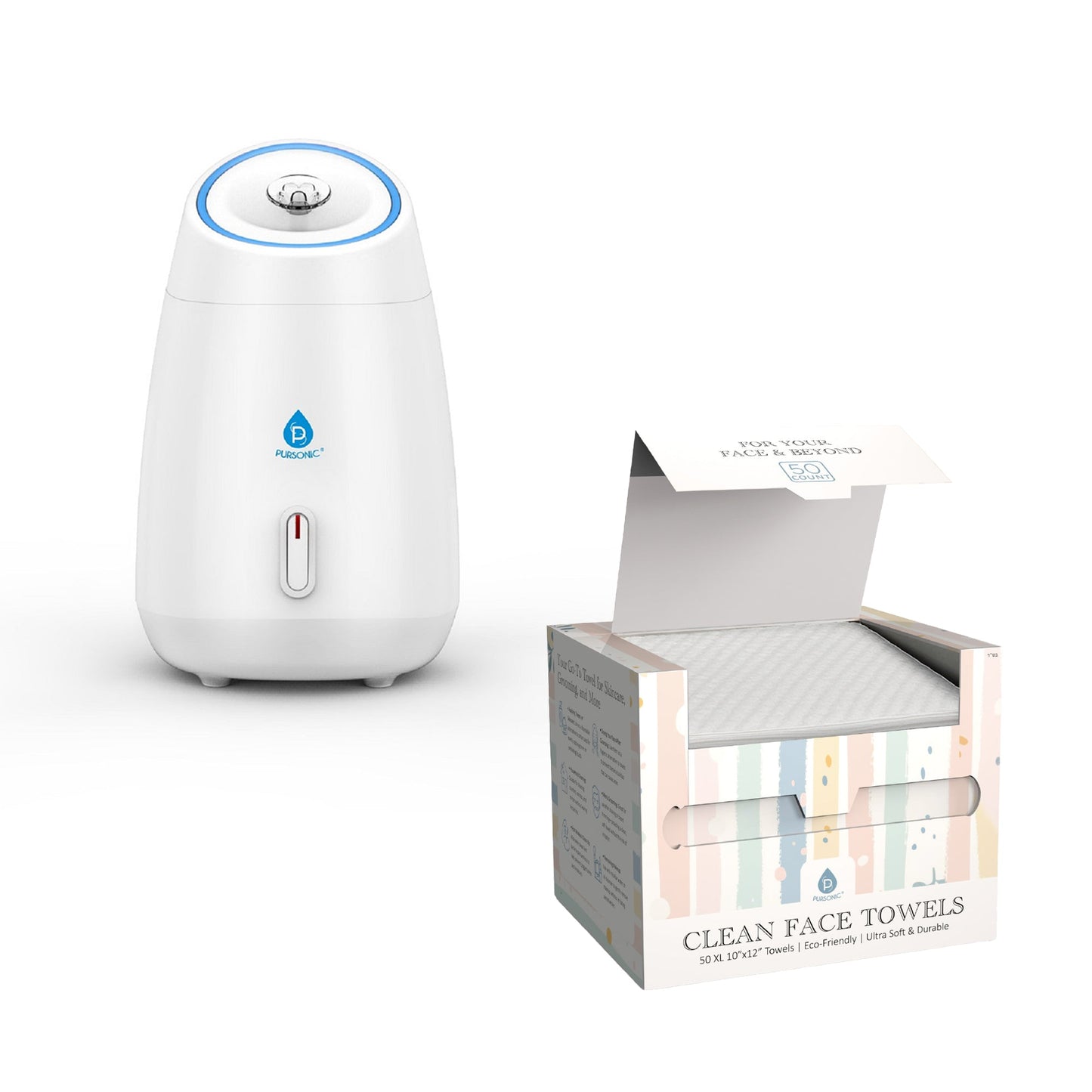 Glow & Go Skincare Essentials Bundle: Nano Facial Steamer + Clean Facial Towels-0