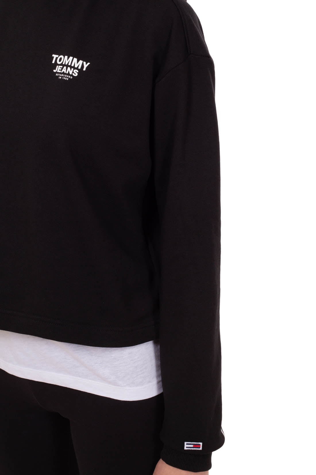 TOMMY JEANS - Women's cropped sweatshirt with logo taping  - Size L-12